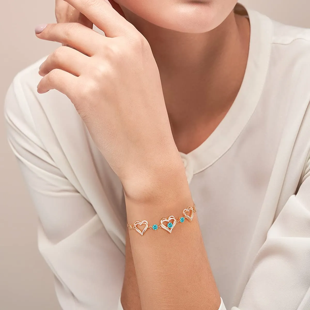 CDE Amore Bracciale Argento 925 Cuore Placcato Bianco