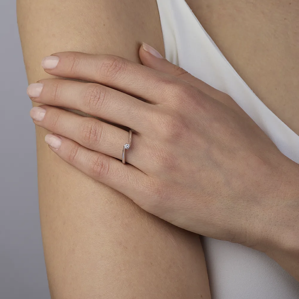 Sinico Valentine solitario oro bianco diamante 0,07ct
