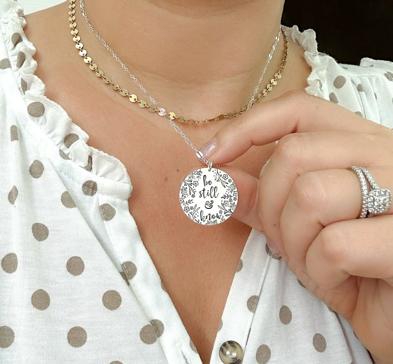 WordsByHeartCo To The Moon collana disco argento 925 18" luna