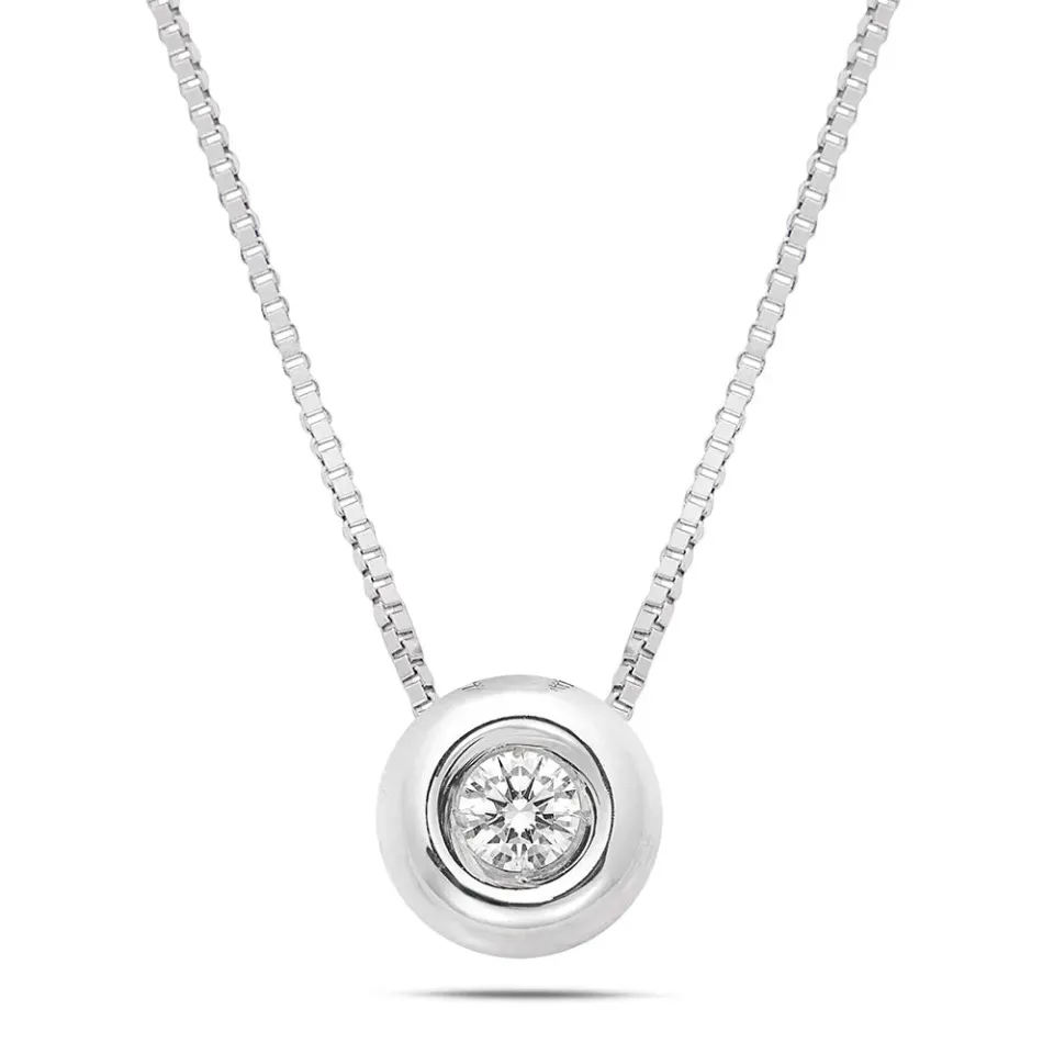 Sinico Donut collana punto luce oro bianco diamante 42 cm