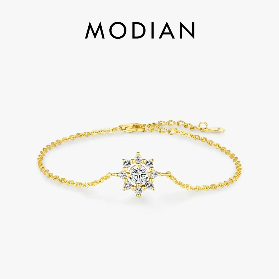 MODIAN Snowflake Chain bracciale moissanite 0,5 ct argento 925
