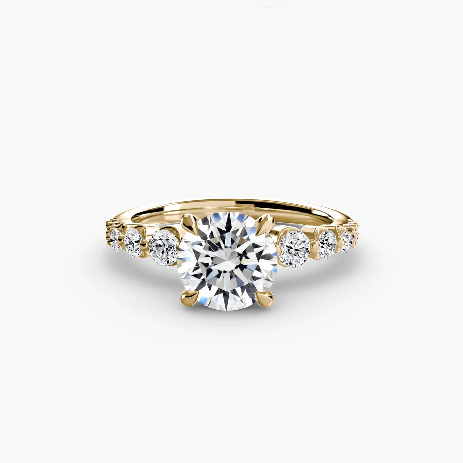 Sinico Cascade anello solitario oro bianco 14Kt diamanti