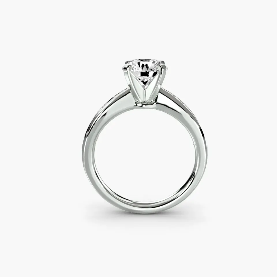 Sinico Solitari Pavé 3 anello oro pavé diamanti taglio tondo
