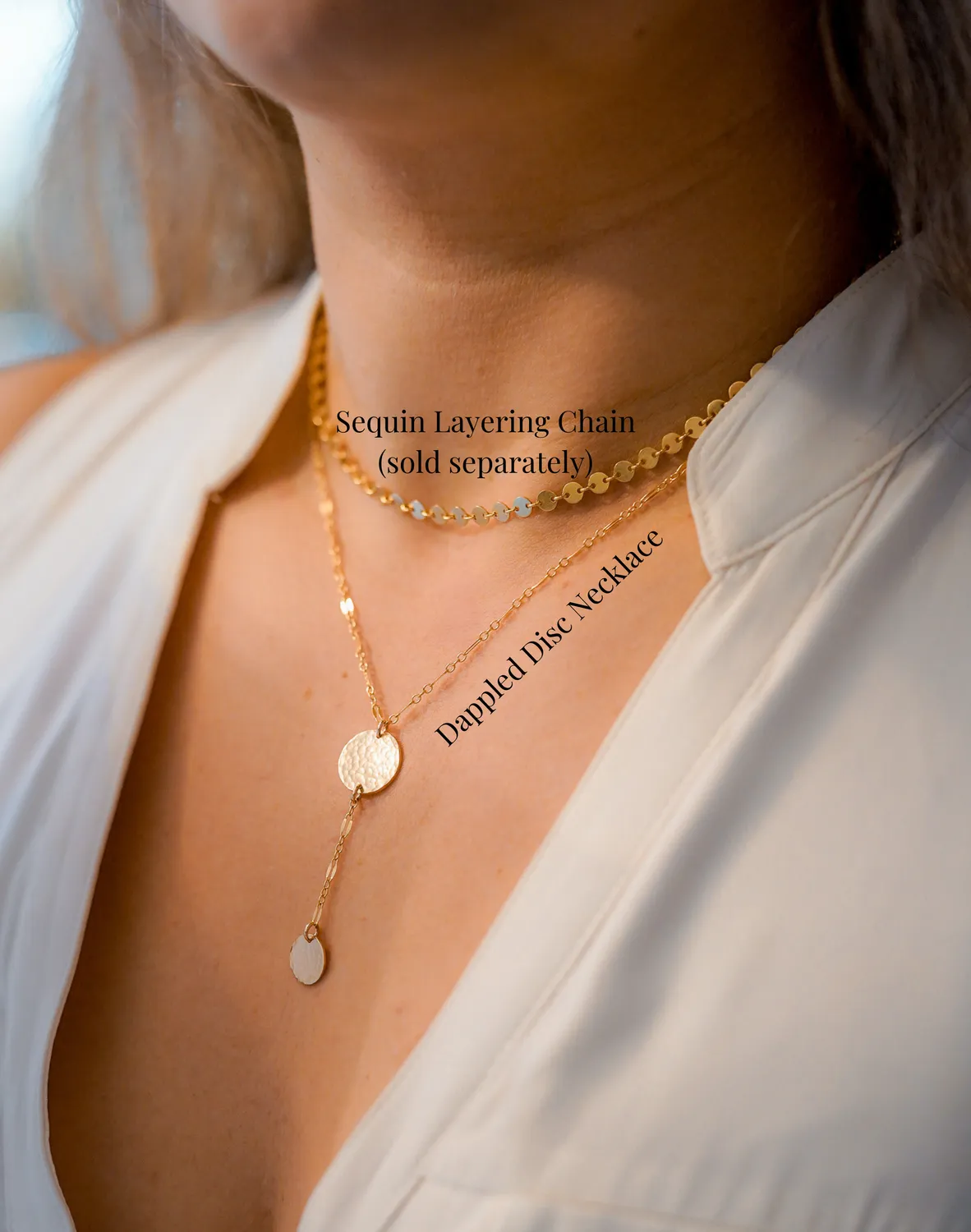 WordsByHeartCo Seth Dappled Disc collana argento 925 40-45 cm