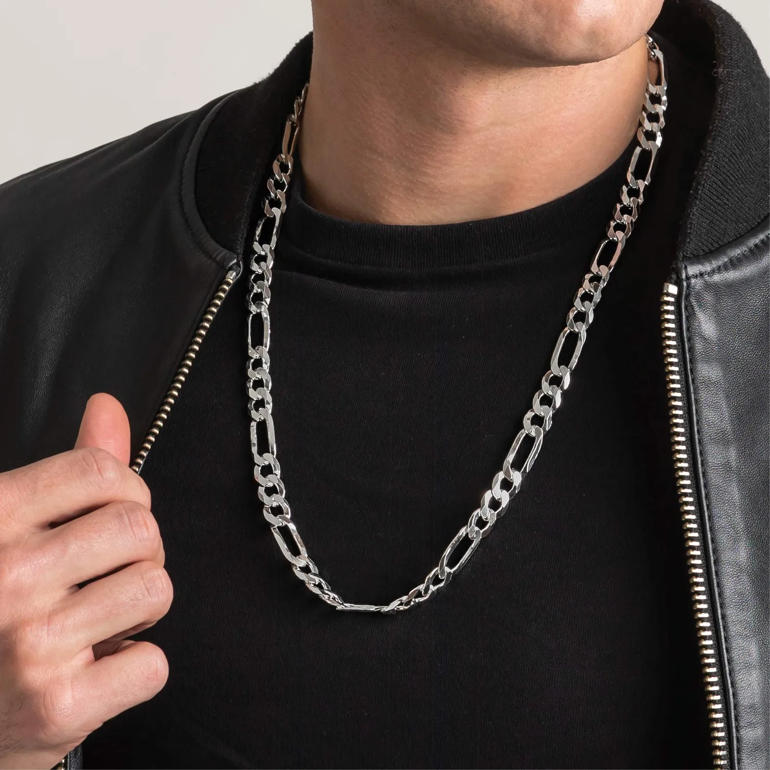 KEZEF Collana Uomo Argento Sterling 10 mm Massiccia