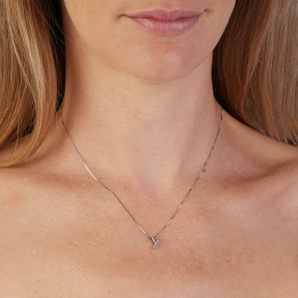 Sinico Letters Y collana oro bianco diamanti