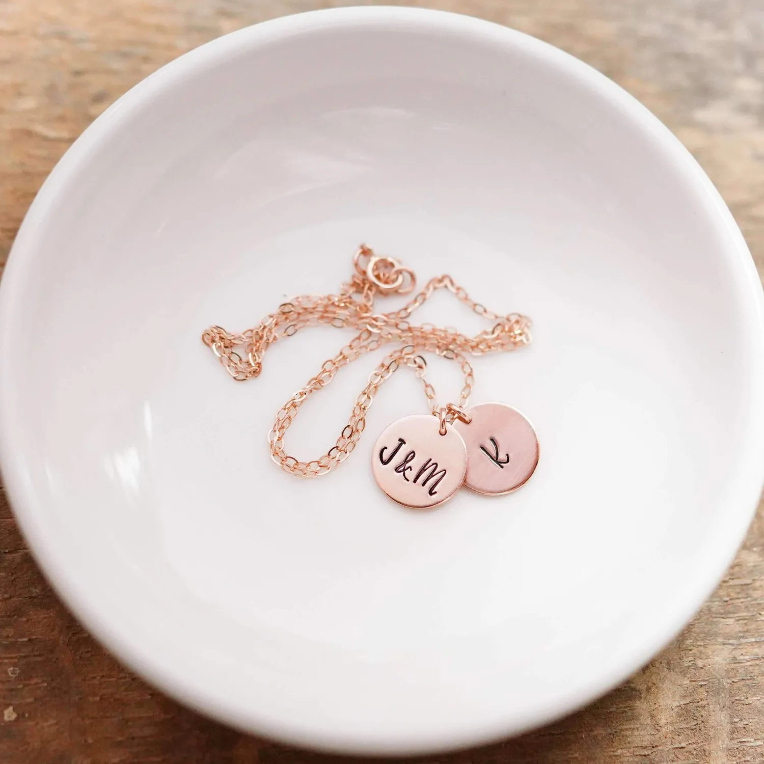 WordsByHeartCo Create Your Own collana dischi argento 925 1 disco