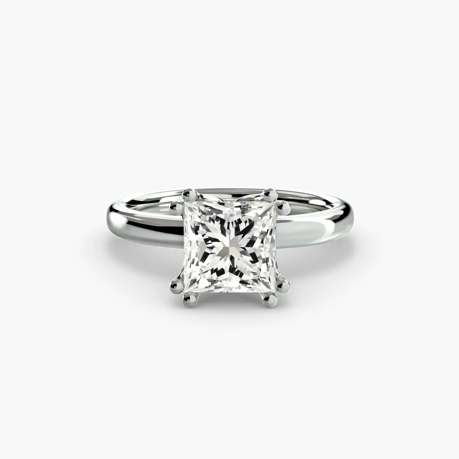 Sinico Solitaire 5 anello solitario oro bianco 14Kt tondo