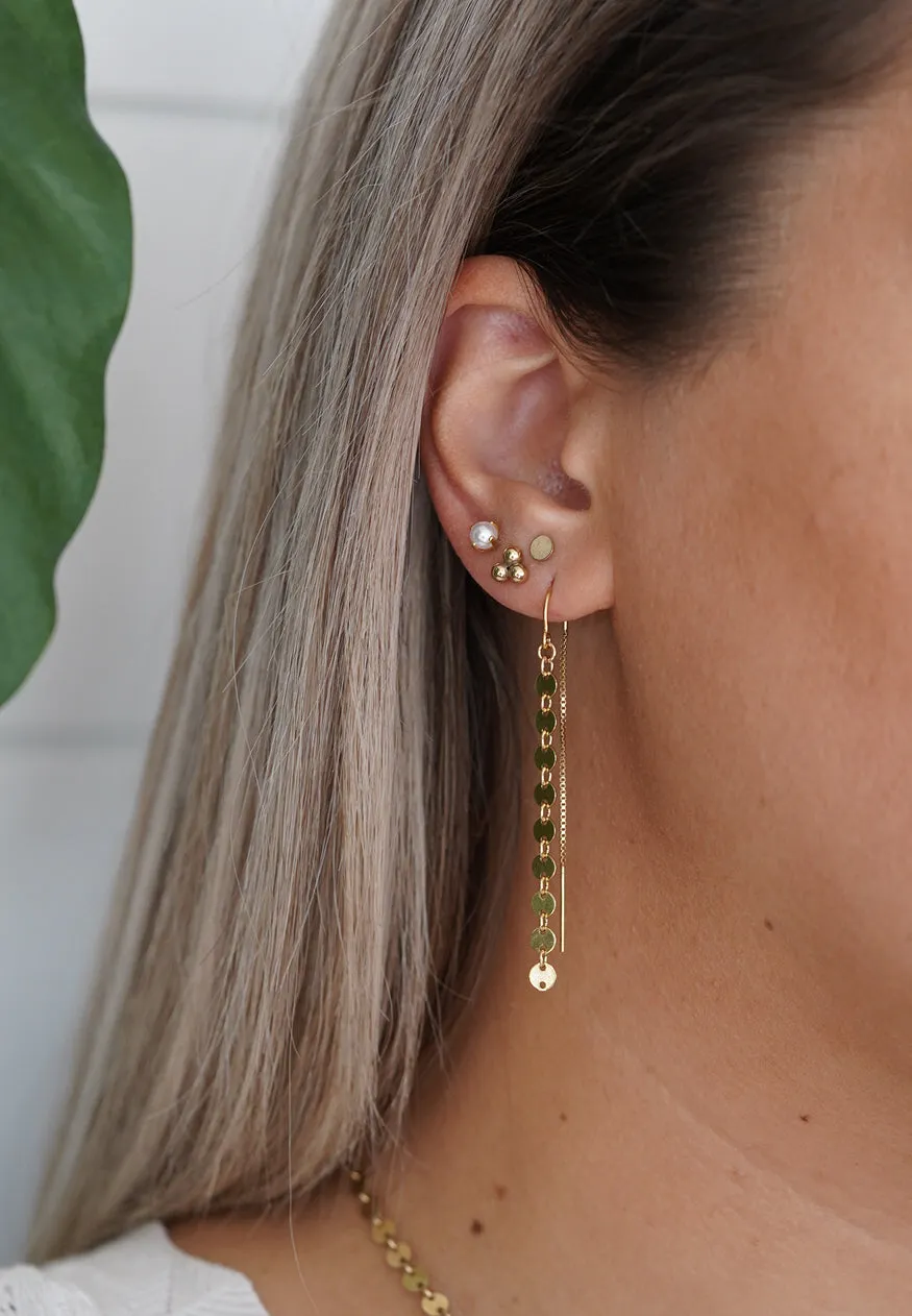 WordsByHeartCo Sequin Chain Orecchini threader argento
