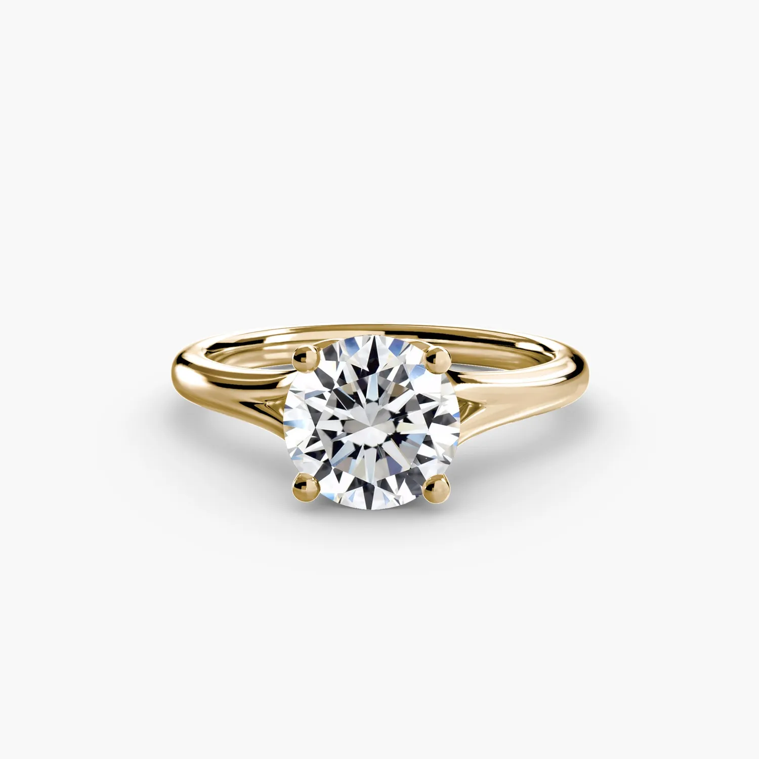 Sinico Solitaire 4 anello oro bianco 14 Kt tondo