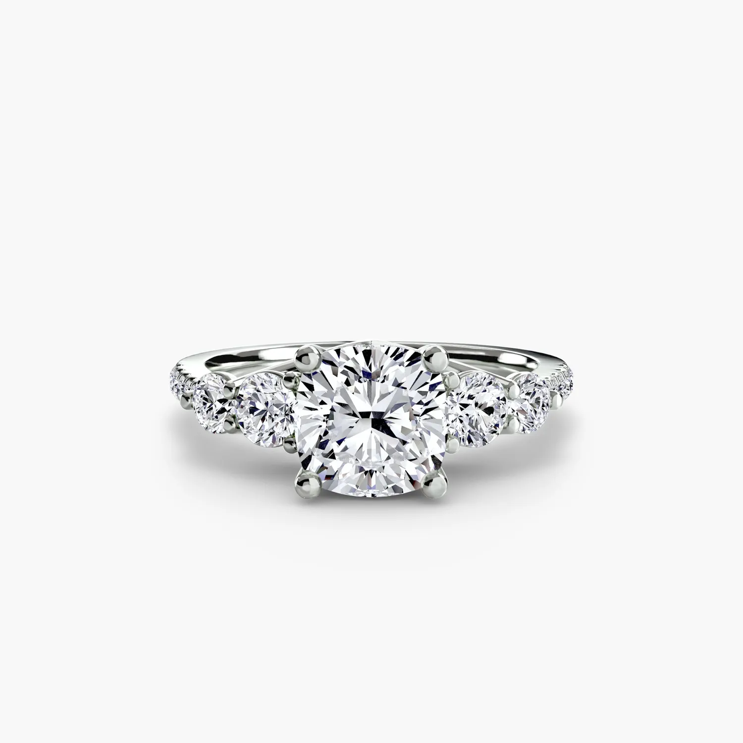 Sinico Five Stone Pavé anello oro bianco 18Kt