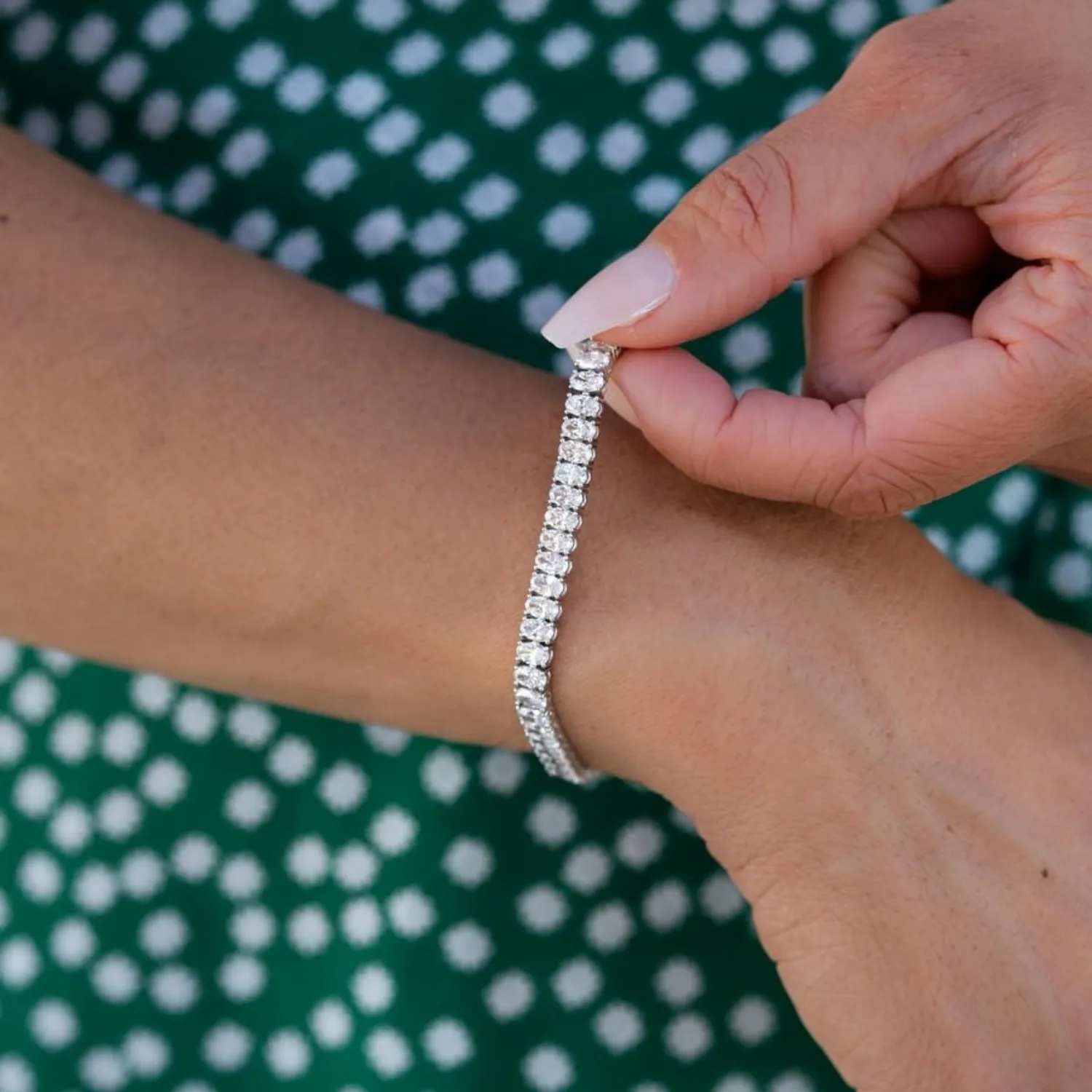 MODIAN Oval Tennis bracciale moissanite argento 925
