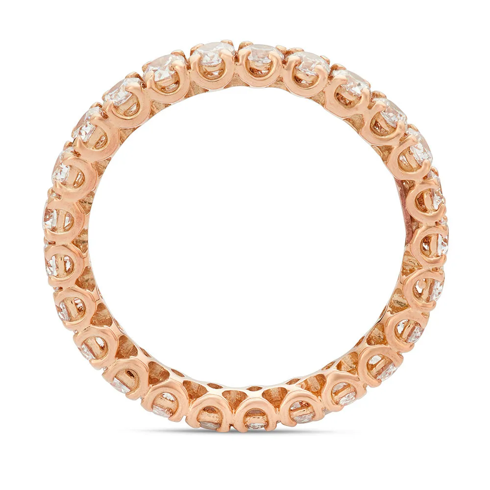 Sinico Eternity anello oro rosa zirconia bianchi misura 14