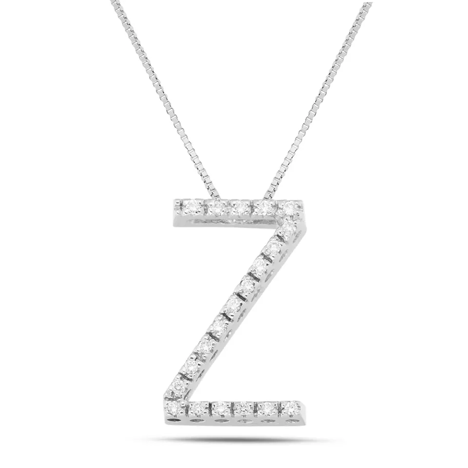 Sinico Letters Z grande collana oro 42 cm diamanti