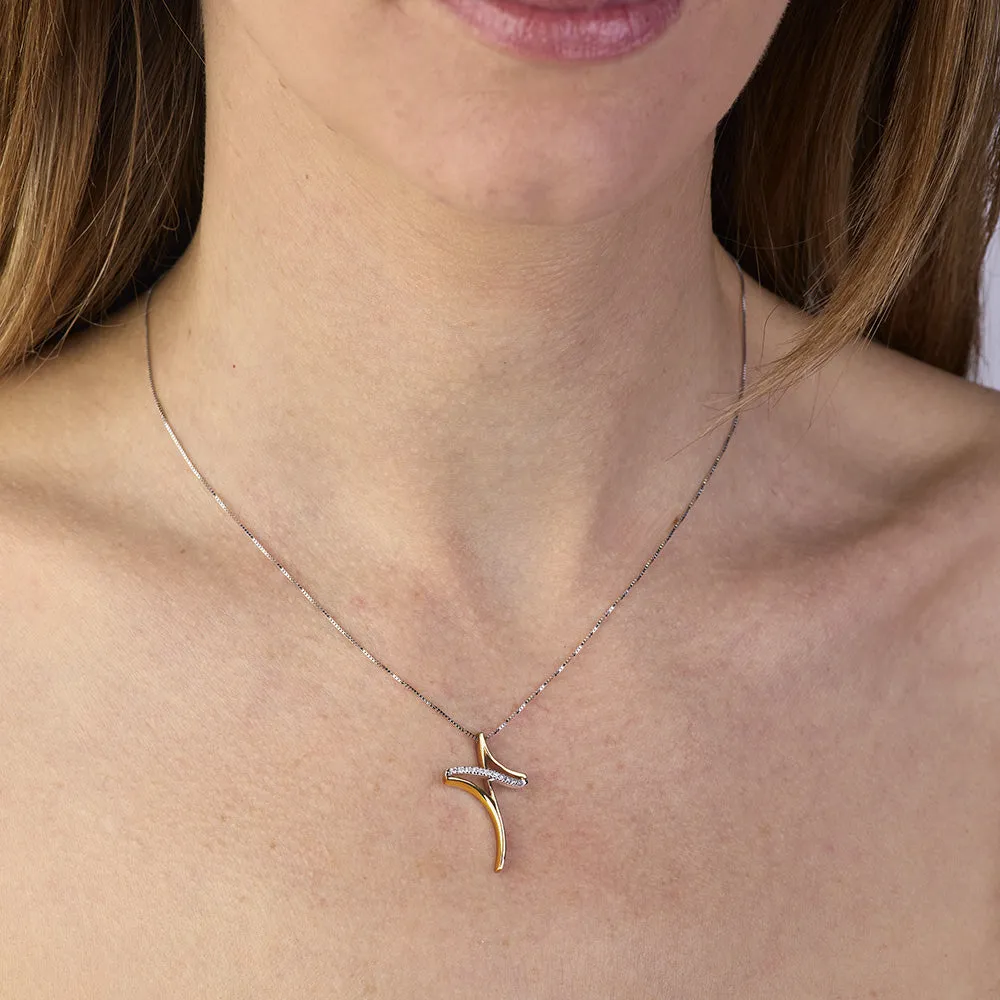 Sinico Eterea Croce collana oro diamanti 42 cm