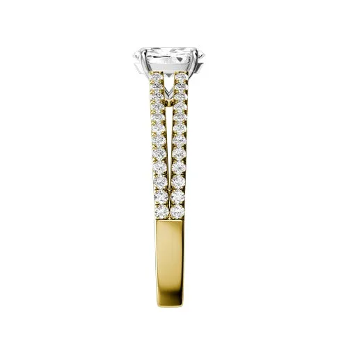 Sinico Promesse anello ovale bicolore 1,00 ct misura 17