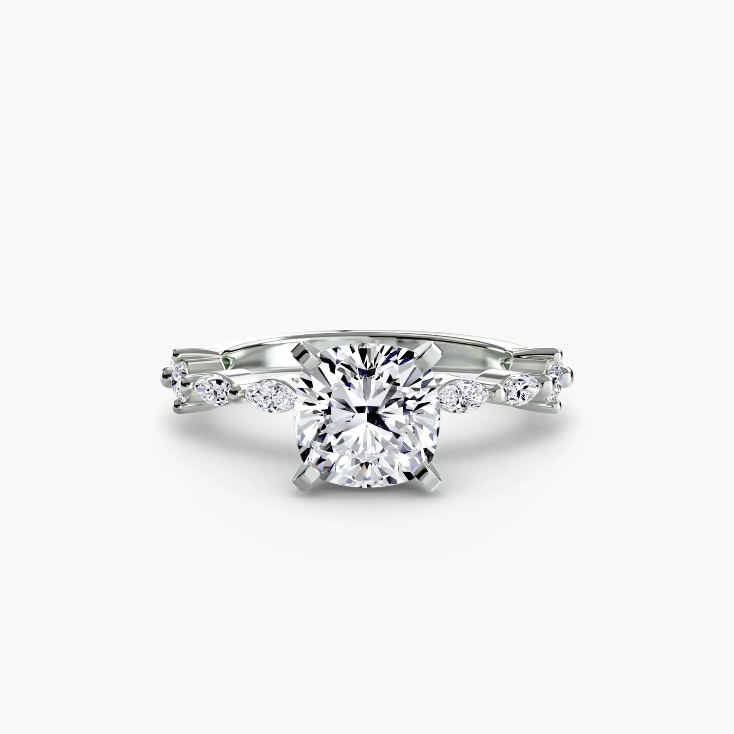 SINICO Eternity Pavé anello solitario oro bianco 18Kt tondo