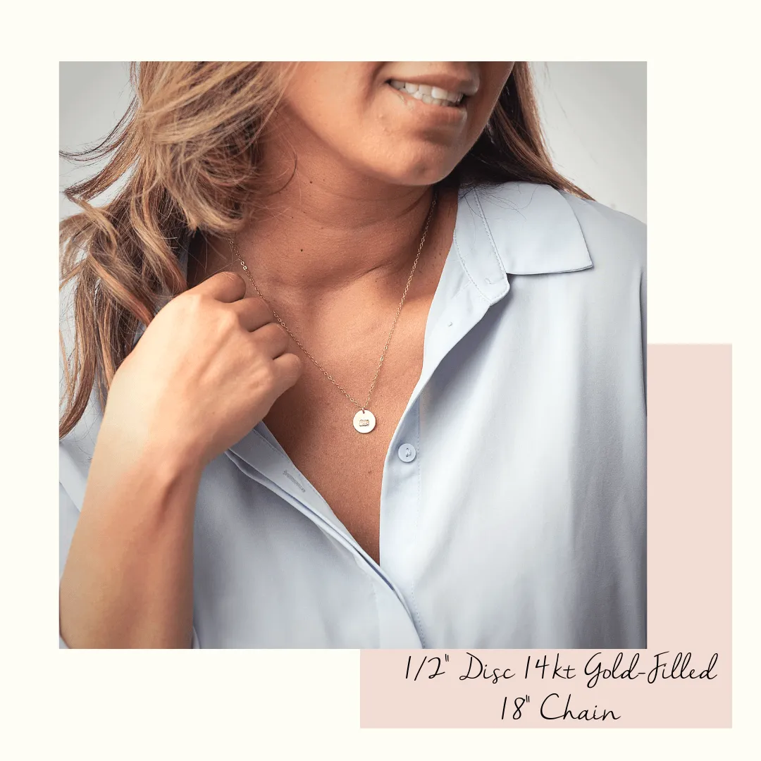 WordsByHeartCo Capturing Hearts Camera collana disco argento 40 cm
