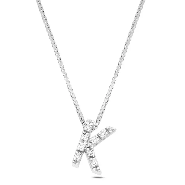 Sinico Letters K Piccola collana oro diamanti