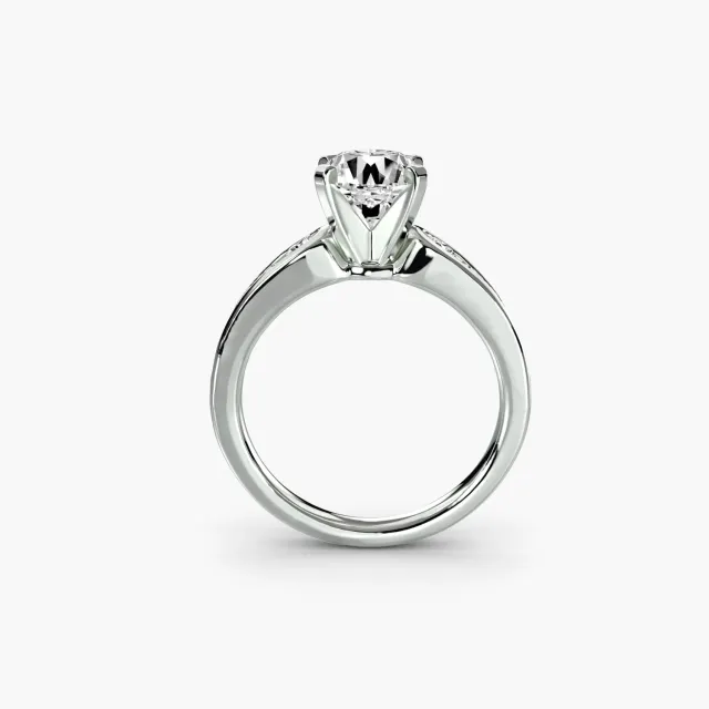 Sinico Solitaire Pavé 2 anello oro giallo 18kt tondo