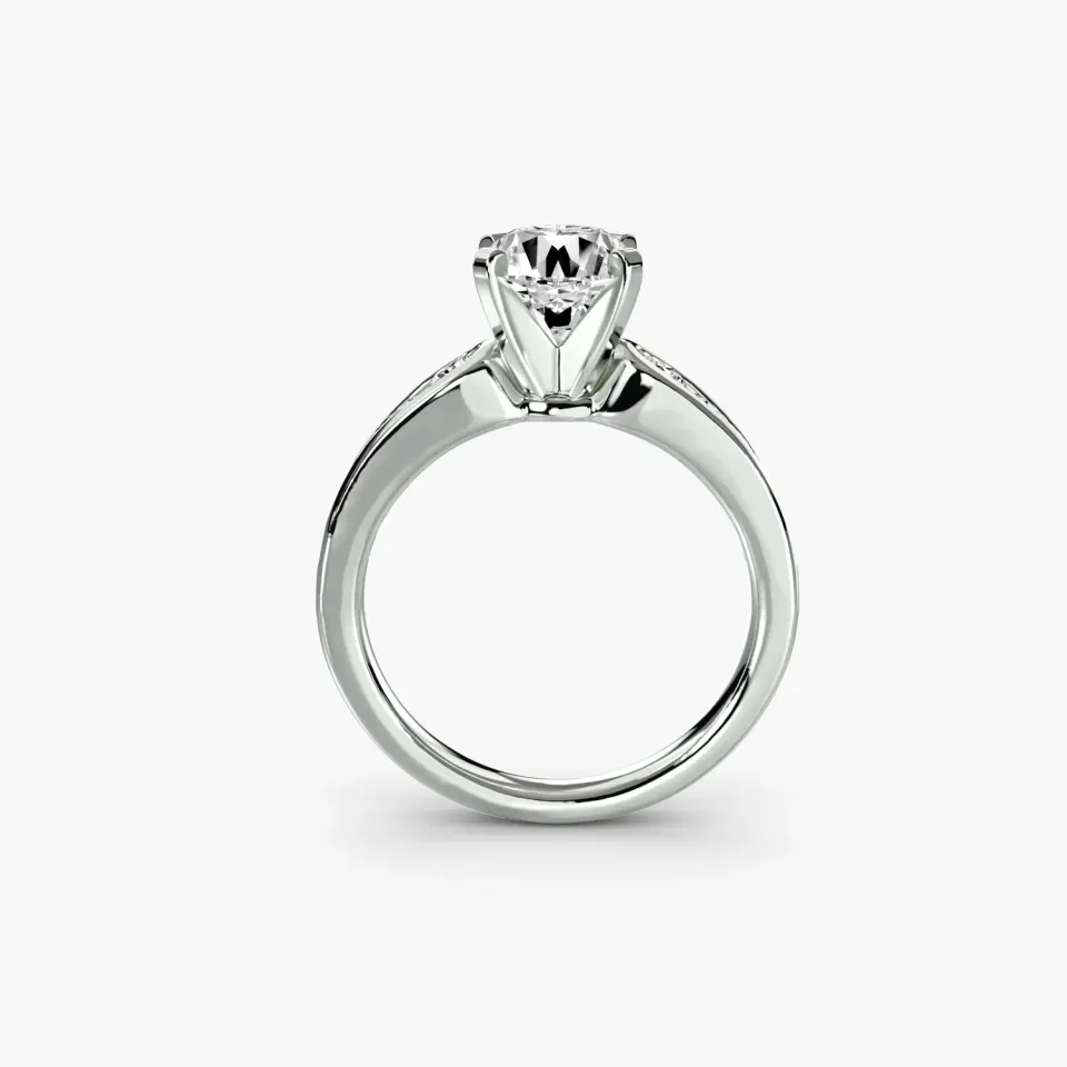 Sinico Solitaire Pavé 2 anello oro giallo 18kt tondo