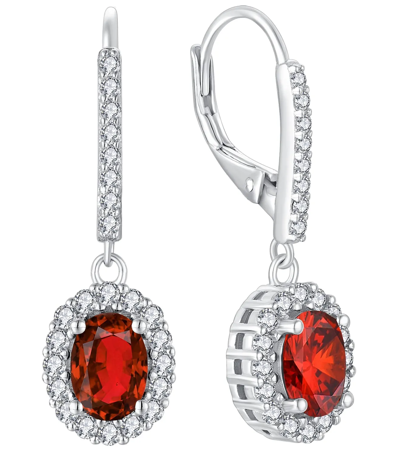 YL Ovale orecchini argento 925 zirconia cubica aprile