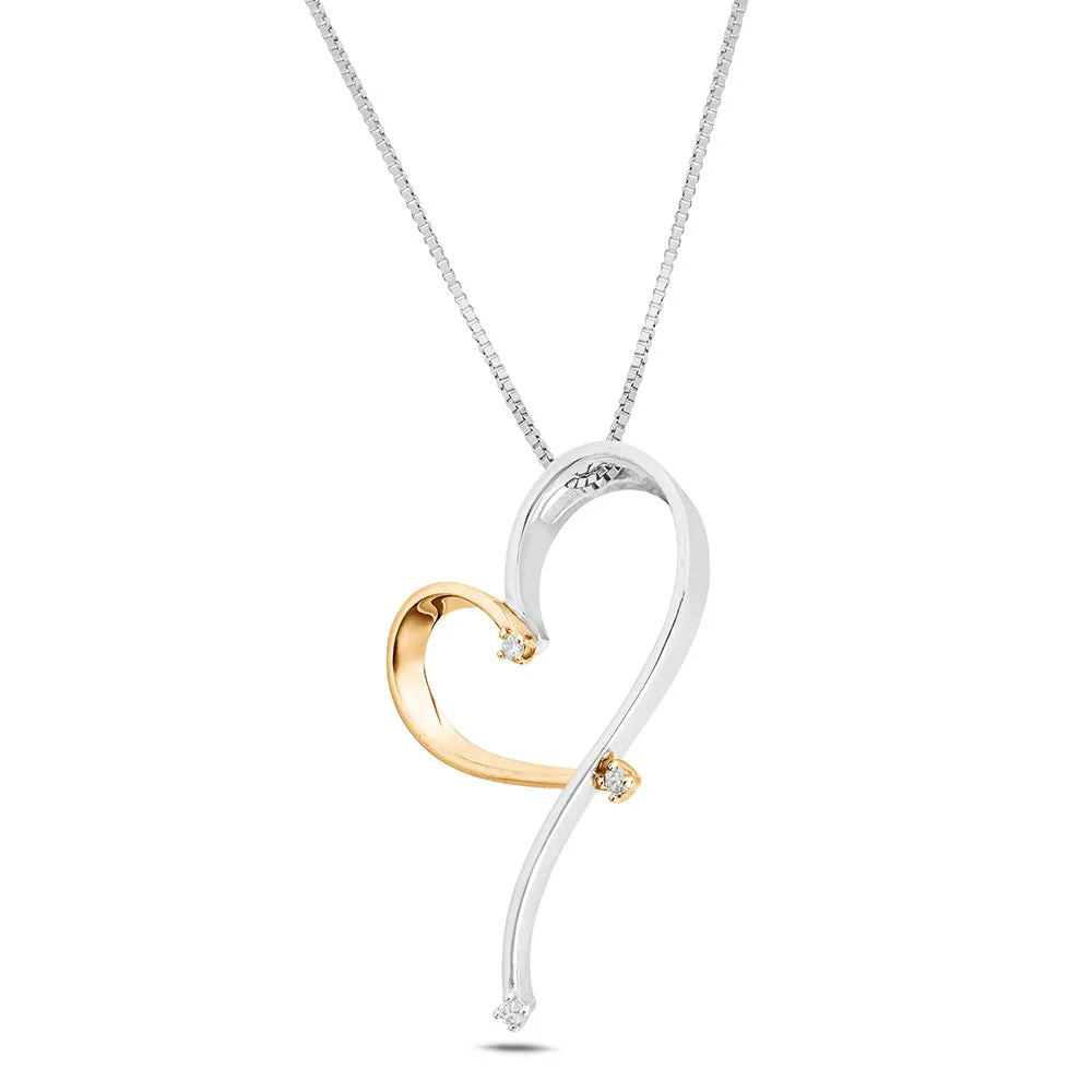 SINICO Batticuore collana cuore oro diamanti