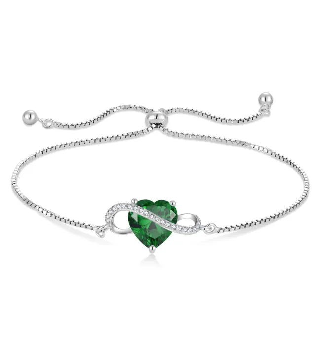 YL Bracciale Cuore Infinito Argento 925 Pietra Bianca