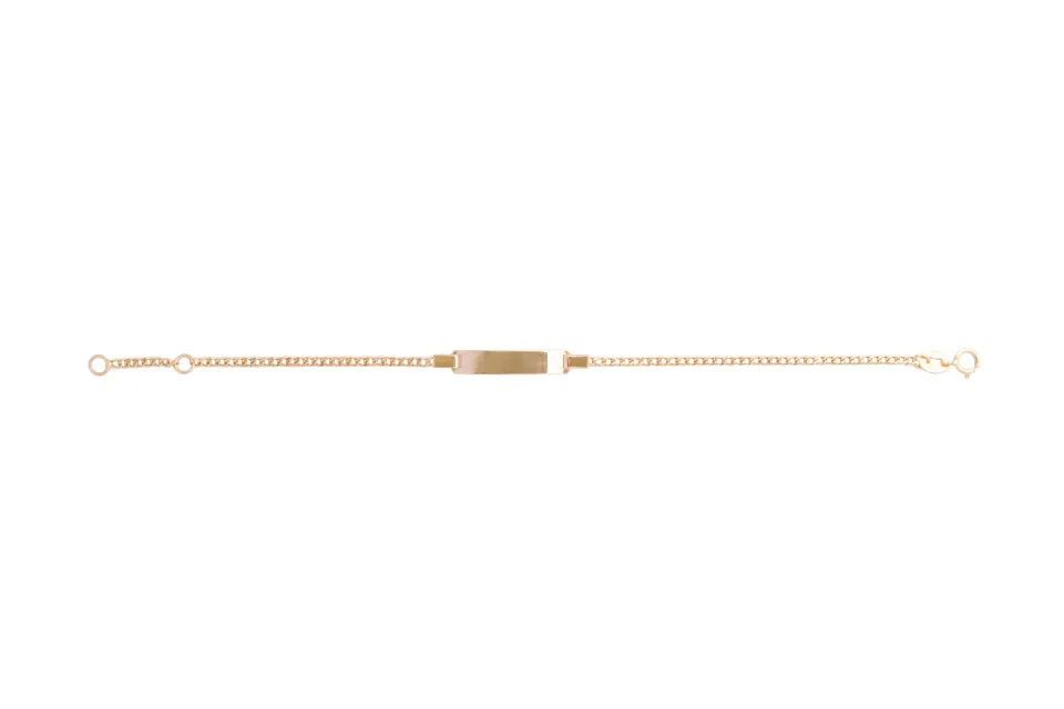 Oromax Targa Baby Bracciale Oro 18kt Grumetta 14,5 cm