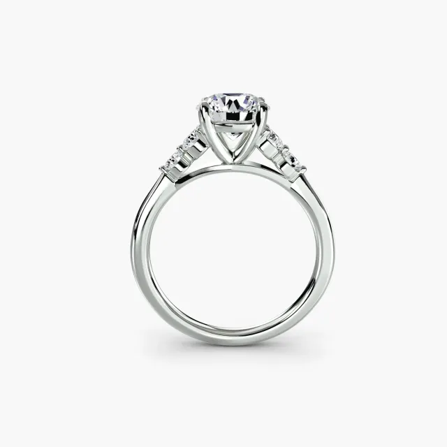 Sinico Solitari Shoulder Accents 2 anello oro giallo 14Kt