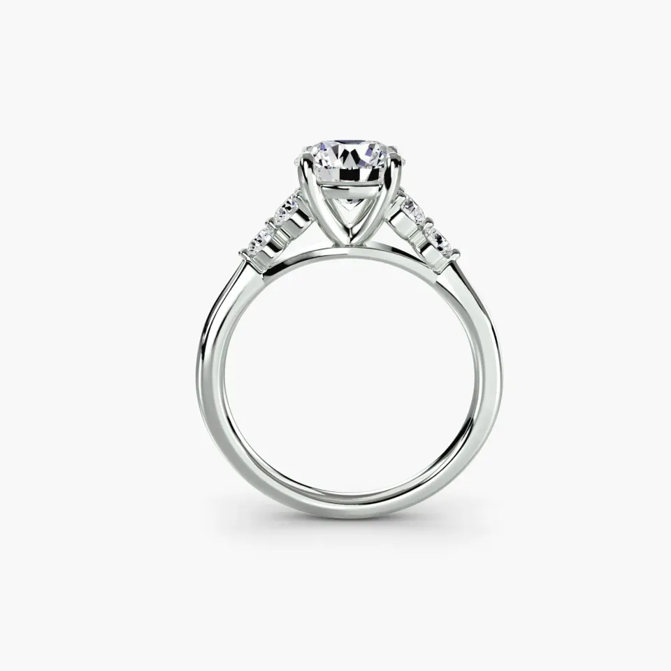 Sinico Solitari Shoulder Accents 2 anello oro giallo 14Kt