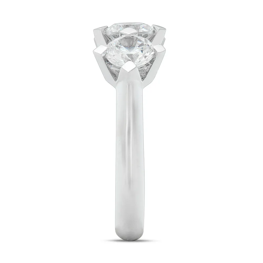 Sinico Trilogy anello oro bianco cubic zirconia misura 13