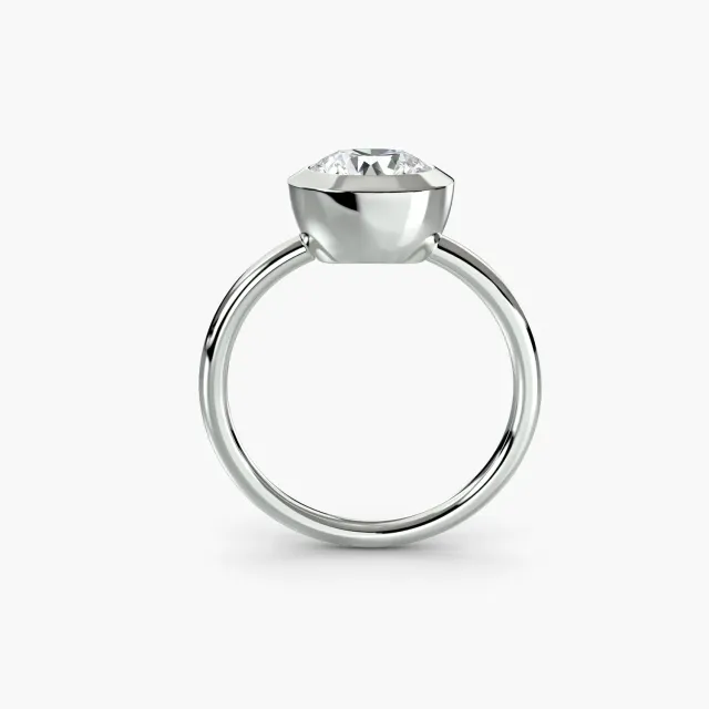 Sinico Bezel Set anello solitario castone oro misura su scelta