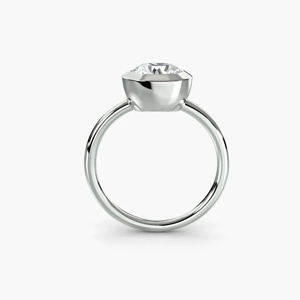 Sinico Bezel Set anello solitario castone oro misura su scelta