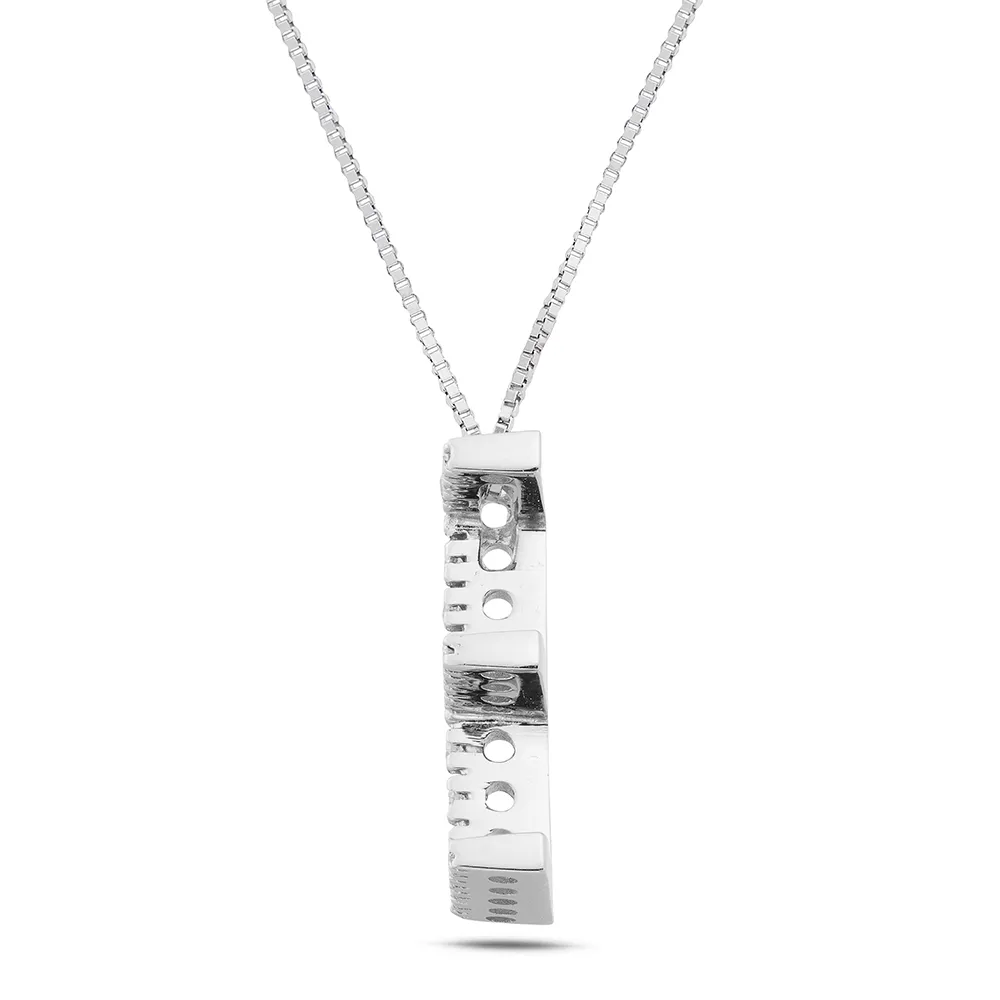 Sinico Letters E collana oro bianco 18Kt diamanti 0,14ct