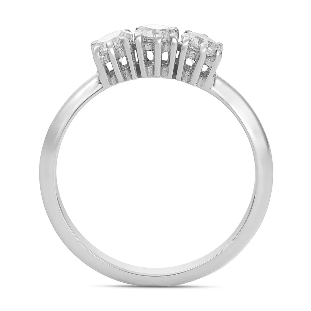 Sinico Trilogy Classico 6 Griffe Anello Oro Bianco 13 Zirconi