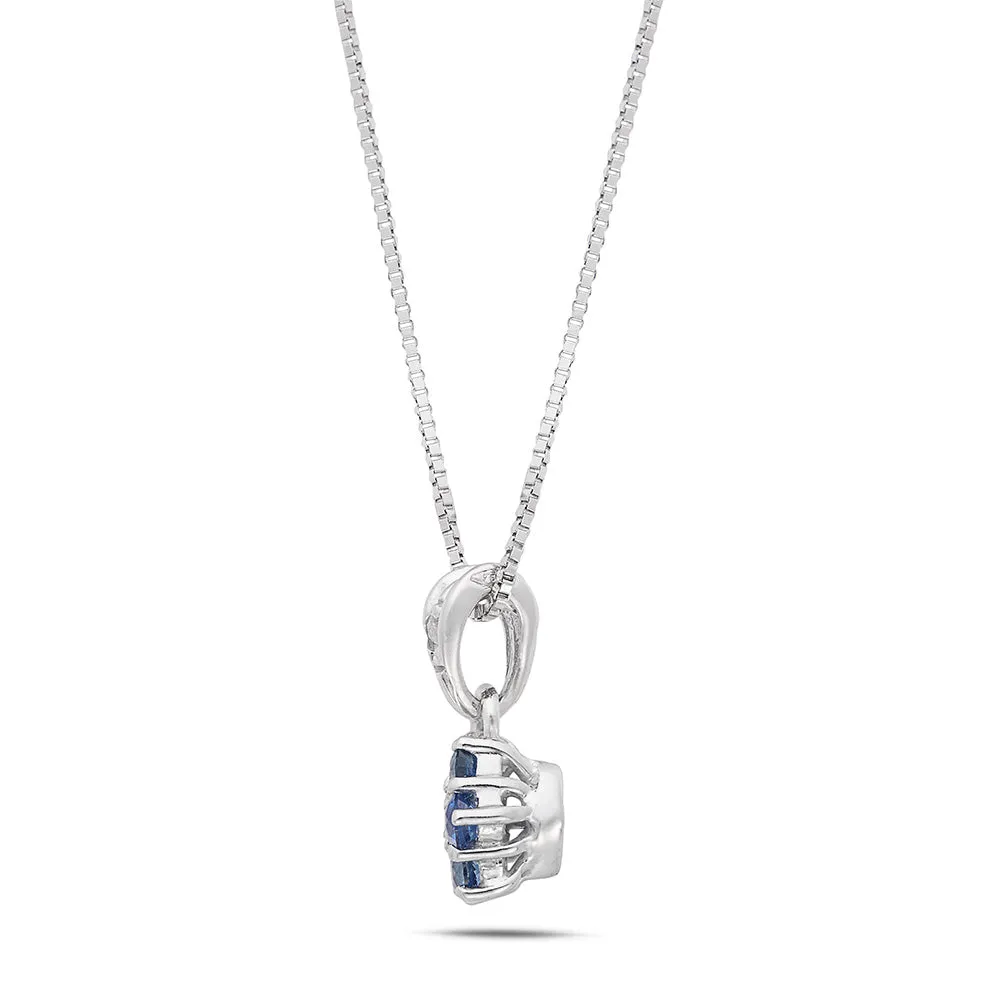 Sinico Flowers Fiore Piccolo collana oro zaffiri diamanti
