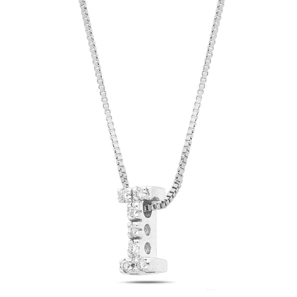 Sinico Letters I Piccola Collana Oro Bianco Diamanti 42 cm