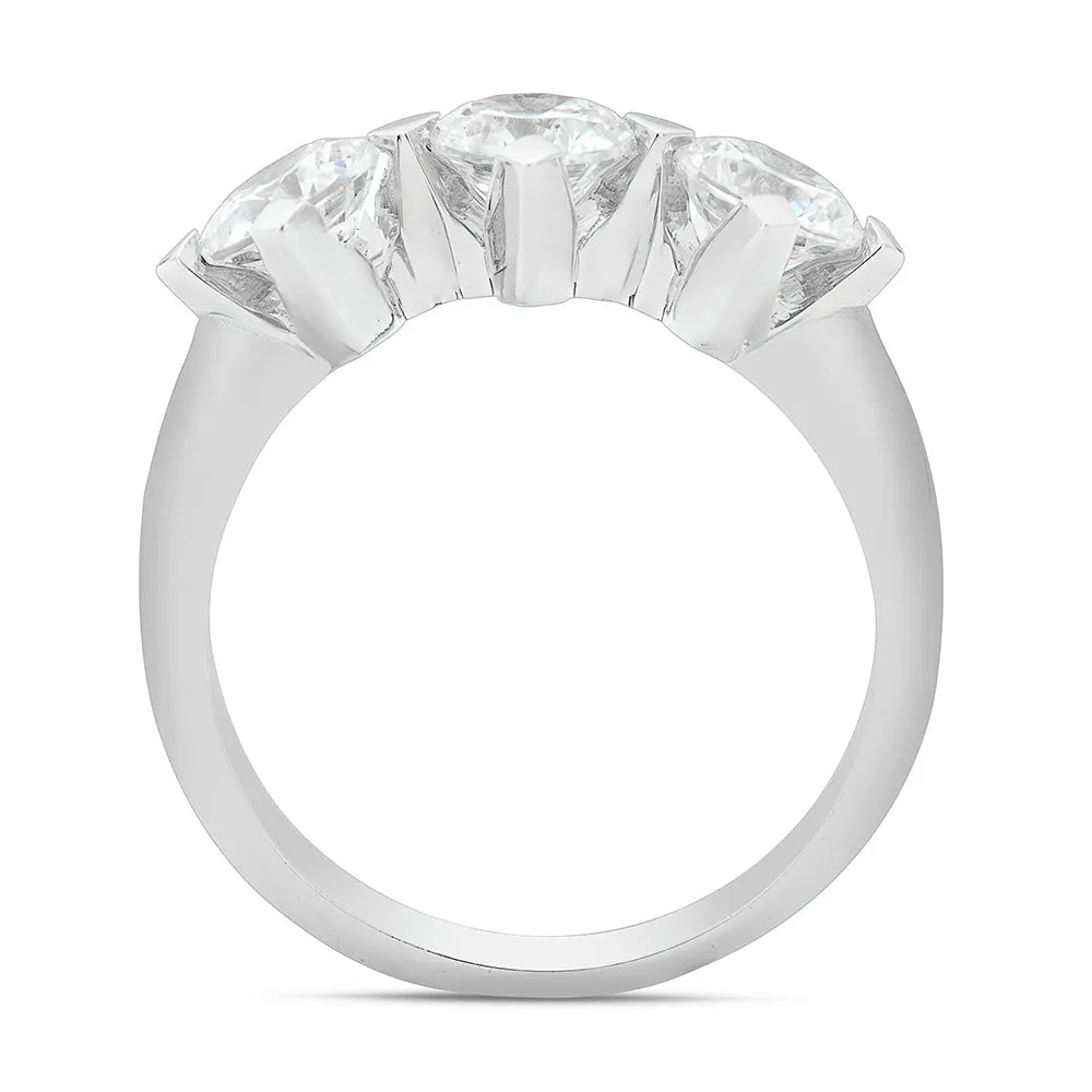 Sinico Trilogy anello oro bianco cubic zirconia misura 13