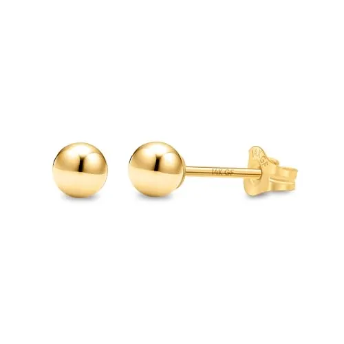 KEZEF Sfera orecchini oro 14K 4 mm punto luce