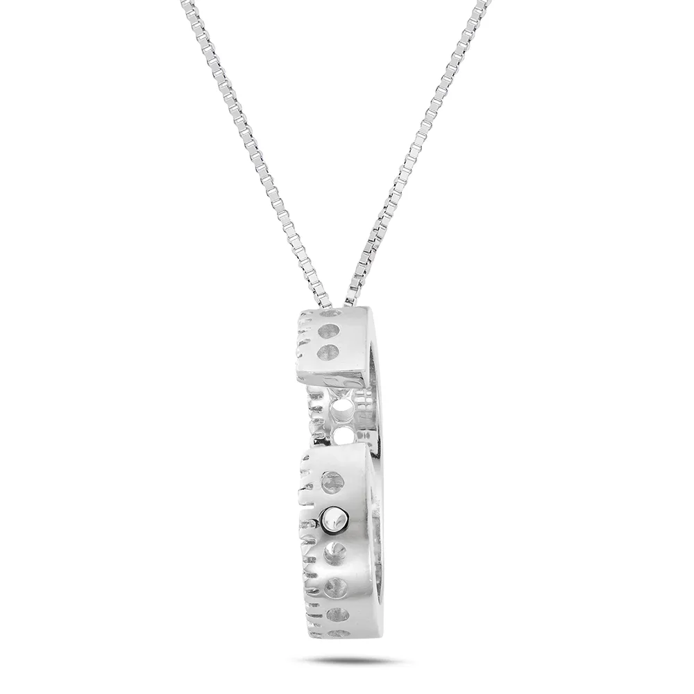 Sinico Letters G grande collana oro bianco diamanti
