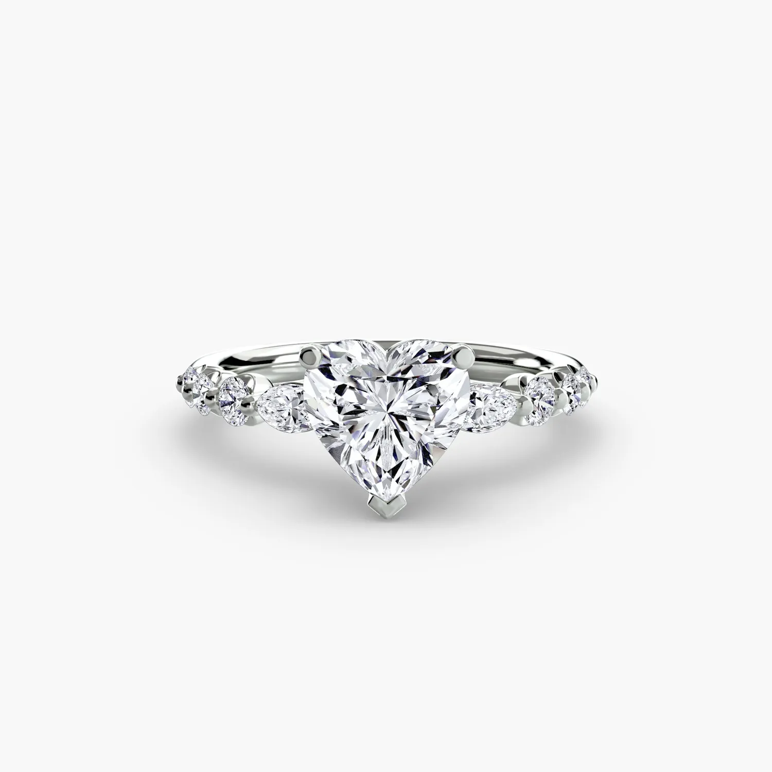 SINICO Tiered Accent Ring anello solitario oro bianco