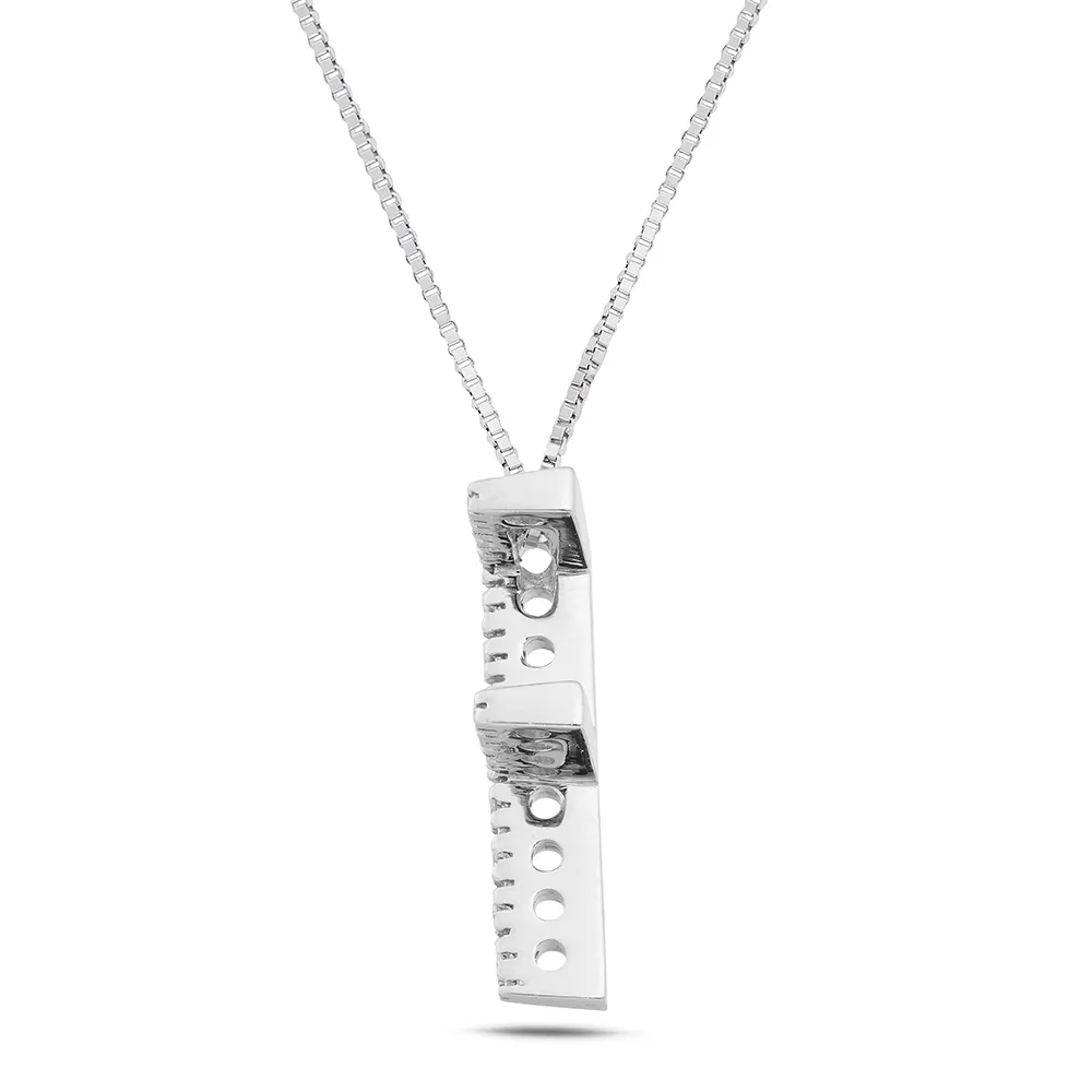Sinico Letters collana lettera F oro bianco diamanti 40cm