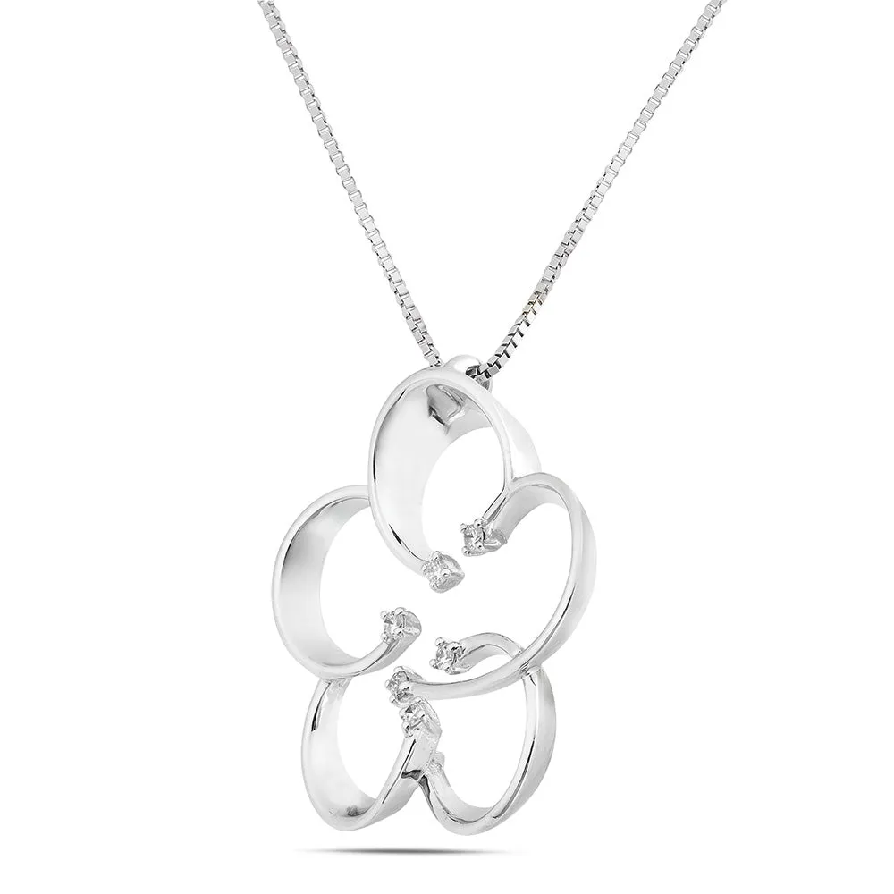 SINICO Riflessi Fiore collana oro bianco 18Kt diamanti 42cm