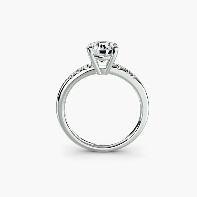 SINICO Solitaire with Shoulder Accents anello oro 14kt pavé