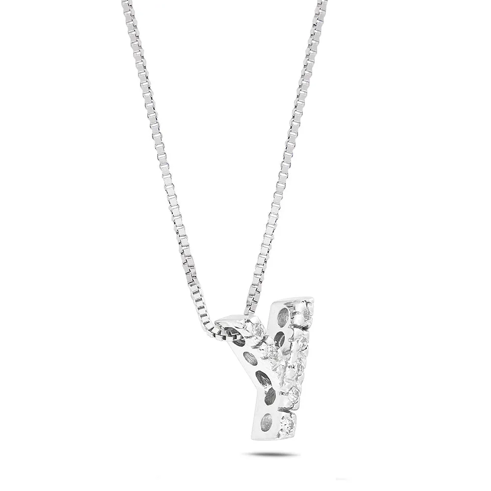 Sinico Letters Y collana oro bianco diamanti