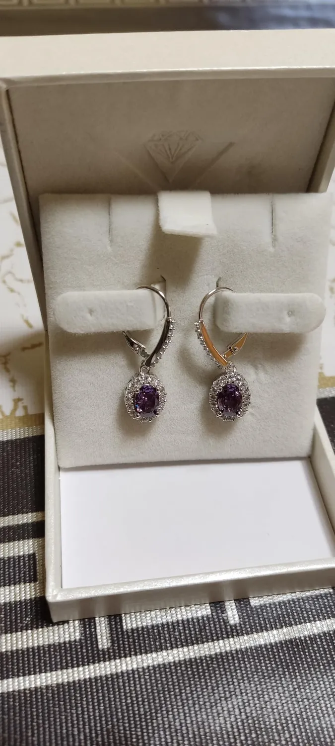 YL Ovale orecchini argento 925 zirconia cubica aprile
