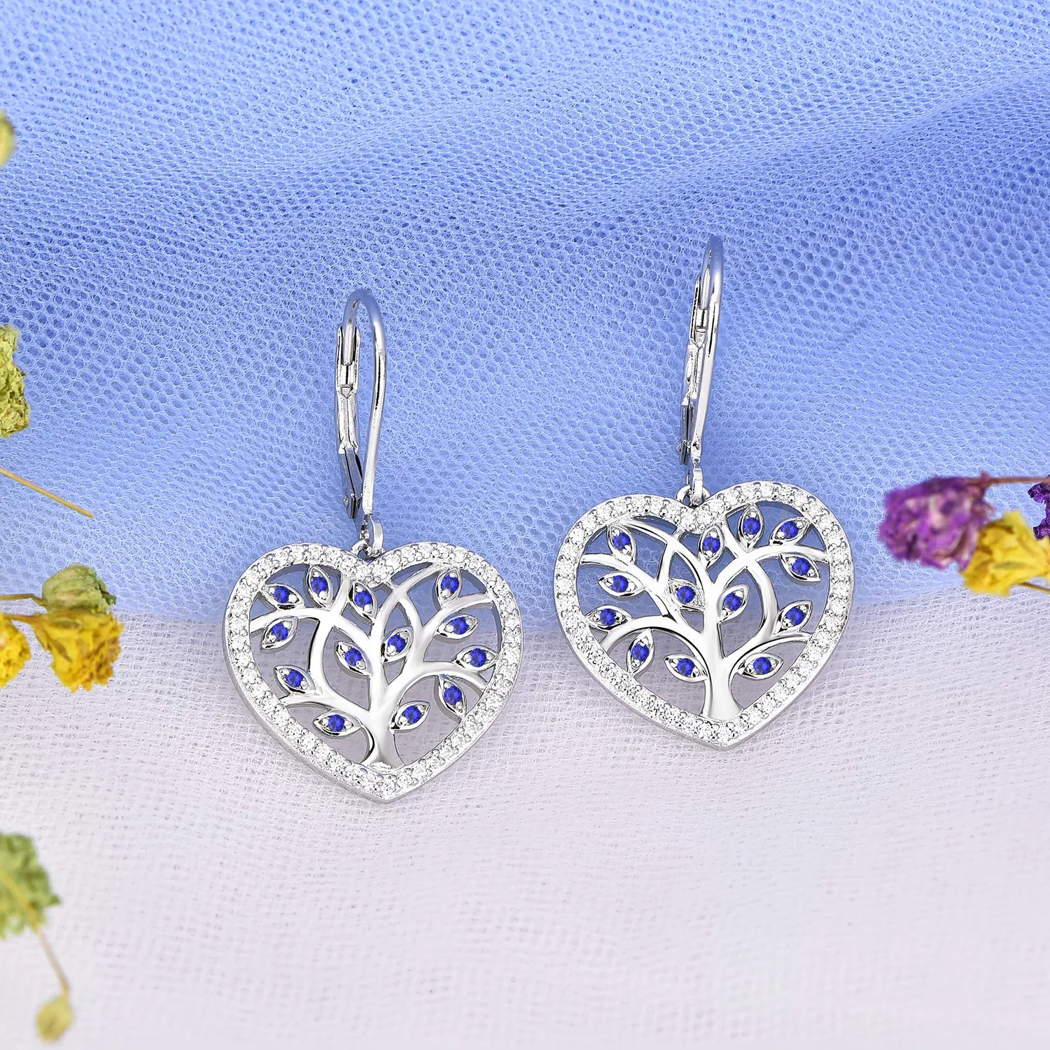 YL Albero della Vita Orecchini Argento 925 Verdi
