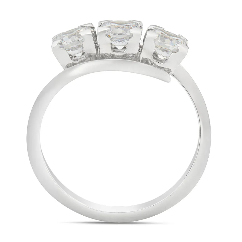 Sinico Trilogy anello oro bianco specchio bianchi