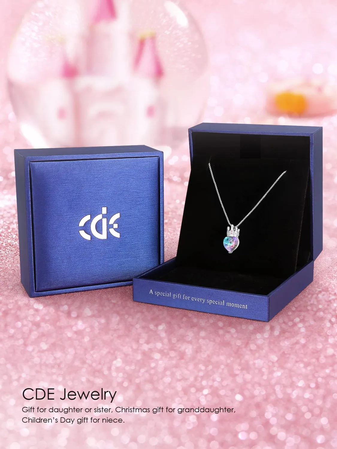 CDE Corona collana corona cuore cristallo ragazza